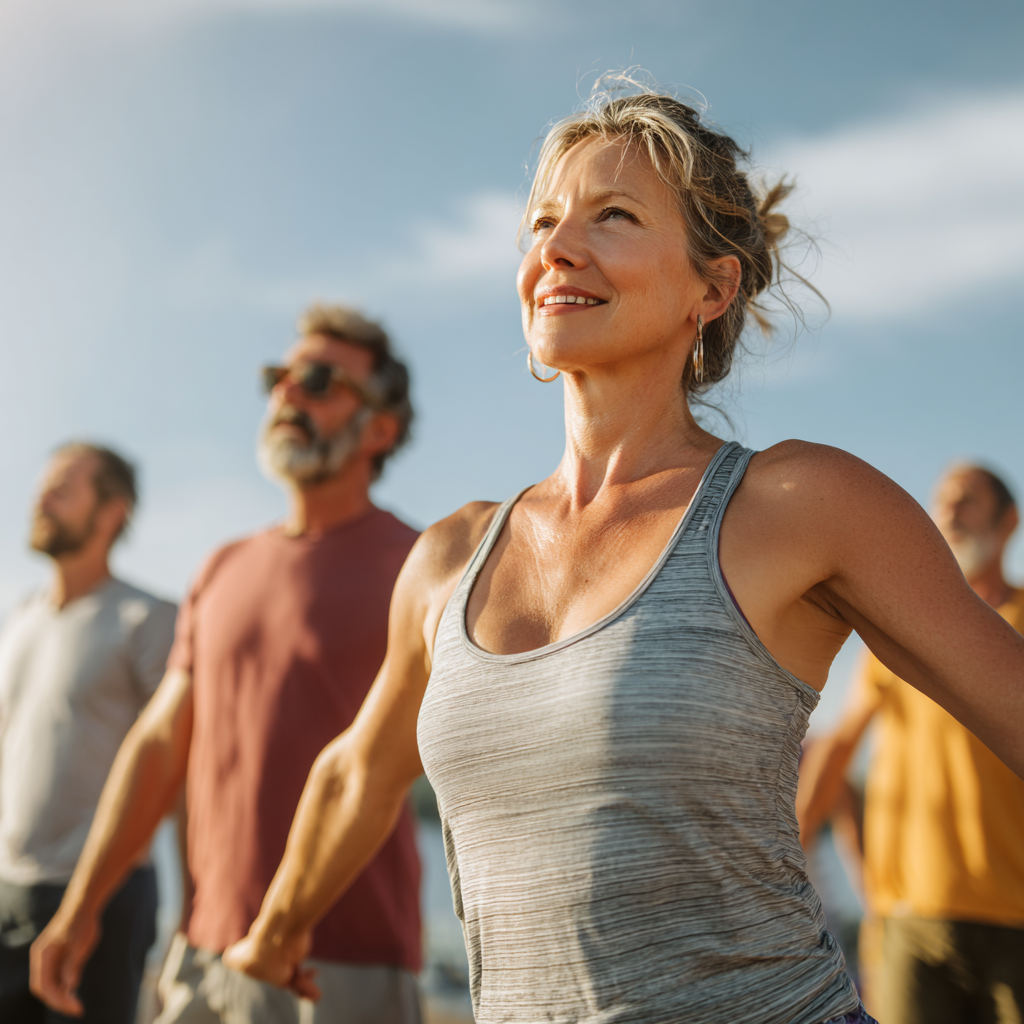 Фахівець демонструє терапевтичні техніки пацієнту середнього віку